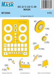 Dc-2/C-33/C-39 - Mask · SH M72060 · Special Hobby · 1:72 Dc-2/C-33/C-39 - Mask · SH M72060 · Special Hobby · 1:72