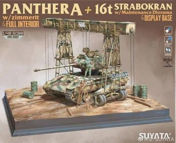 Panther A w/ Zimmerit + 16T Strabokran w/maintenance Diorama &middot; SUY NO001 &middot;  Suyata &middot; 1:48