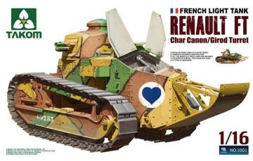 French Light Tank Renault FT Char Canon/ Girod Turret &middot; TAK 1001 &middot;  Takom &middot; 1:16