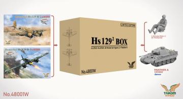 Henschel HS 129 - Box Hs 129 B2 + Hs 129 B3 + 3D Printed Set Figures x 2+Panther A (Limited edition) &middot; TAK 48001W &middot;  Takom &middot; 1:48