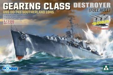 USS DD-743 Southerland 1945 - Gearing Class (Full Hull) · TAK SP7057 ·  Takom · 1:700
