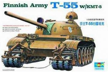 Finnischer Panzer T-55 mit Minenrumer · TRU 00341 ·  Trumpeter · 1:35