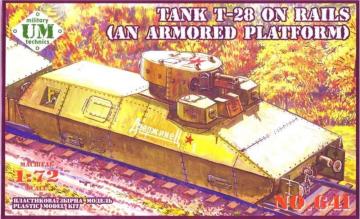 T-28 Tank on rails (armored platform) · UM T641 ·  Unimodels · 1:72