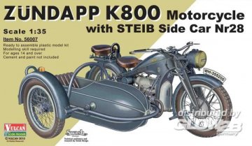 Zundapp K800 Motorcycle w/ Steib Nr.28 S Side Car · VU 56007 ·  Vulcan Models · 1:35