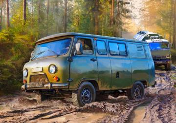 Russian military van UAZ 3909 · ZV 3644 ·  Zvezda · 1:35