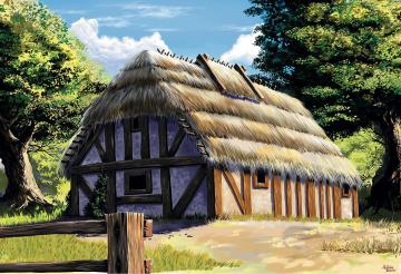 Mittelalterliches Haus m.Strohdach · ZV 8532 ·  Zvezda · 1:72