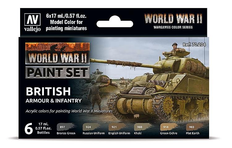 Vallejo Acrylicos günstig Kaufen-Farb-Set, Britische Panzerung und Infanterie, WWII (6x17ml). Farb-Set, Britische Panzerung und Infanterie, WWII (6x17ml) <![CDATA[Acrylicos Vallejo / 770204]]>. 