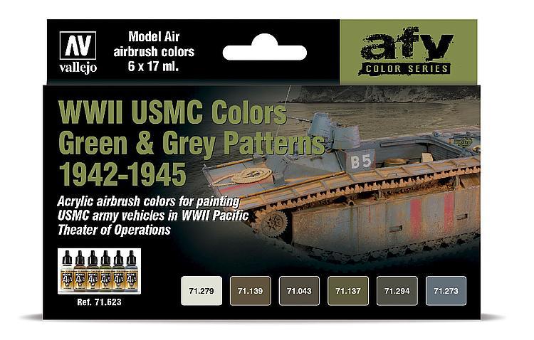 8429551716239 - 771623 - Farb-Set WWII USMC Grün & Grau Tarnung 8429551716239 - 771623 - Farb-Set WWII USMC Grün & Grau Tarnung