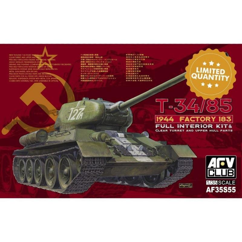 Club  günstig Kaufen-T-34/85 1944 Factory 183 (LIMITED) Full Interior Kit. T-34/85 1944 Factory 183 (LIMITED) Full Interior Kit <![CDATA[AFV-Club / AF35S55 / 1:35]]>. 