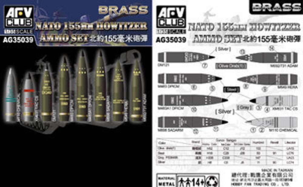 NATO günstig Kaufen-NATO 155mm Howitzer Ammo Set (Brass). NATO 155mm Howitzer Ammo Set (Brass) <![CDATA[AFV-Club / AG3539 / 1:35]]>. 