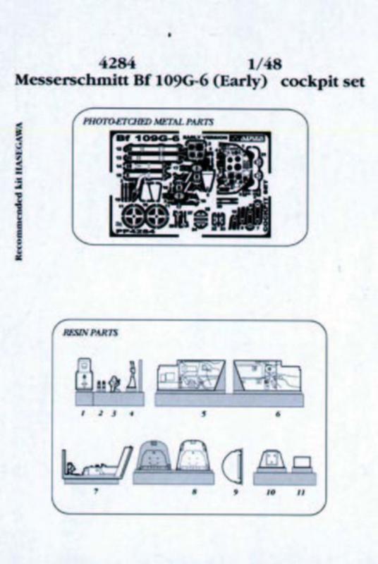 Cockpit/Aircraft günstig Kaufen-Messerschmitt Bf 109 G-6 - Cockpit set Early version. Messerschmitt Bf 109 G-6 - Cockpit set Early version <![CDATA[Aires / 4284 / 1:48]]>. 