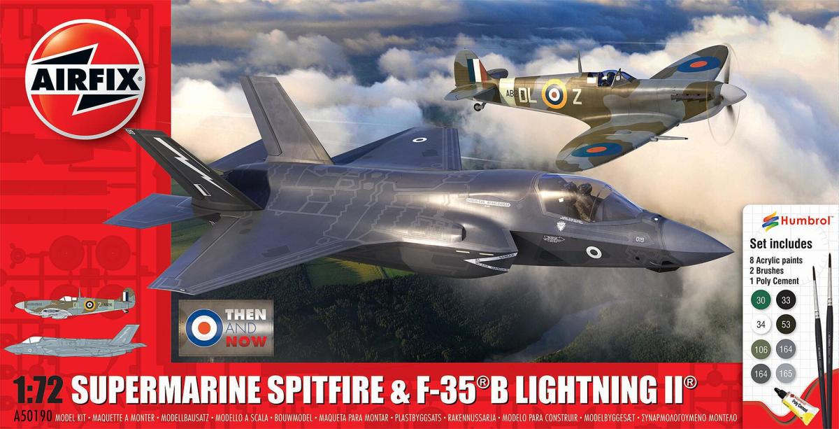 and the  günstig Kaufen-Then and Now - Spitfire Mk.Vc & F-35B Lightning II. Then and Now - Spitfire Mk.Vc & F-35B Lightning II <![CDATA[Airfix / A50190 / 1:72]]>. 