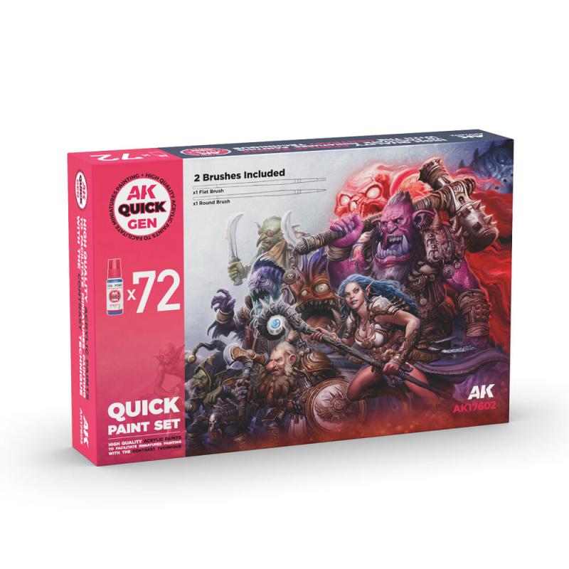 8435568350083 - QUICK PAINT SET - 72 QUICK GEN COLORS (+2 MEDIUM 18ML +2 FREE BRUSHES) 8435568350083 - QUICK PAINT SET - 72 QUICK GEN COLORS (+2 MEDIUM 18ML +2 FREE BRUSHES)