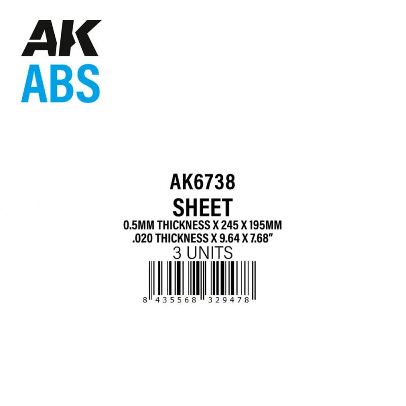 8435568329478 - 05mm thickness x 245 x 195mm - ABS SHEET 8435568329478 - 05mm thickness x 245 x 195mm - ABS SHEET