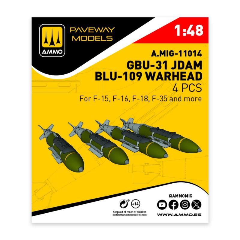 8432074110149 - GBU-31 JDAM BLU-109 Warhead (4 pcs)