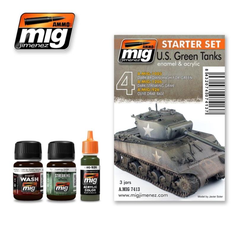 Starter günstig Kaufen-US Green Tanks Starter Set. US Green Tanks Starter Set <![CDATA[AMMO by MIG Jimenez / A.MIG-7413]]>. 