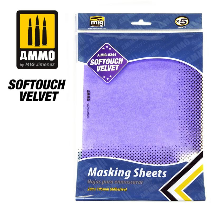 Adhesive günstig Kaufen-Softouch Velvet Masking Sheets (x5 sheets, 280mm x 195mm, adhesive). Softouch Velvet Masking Sheets (x5 sheets, 280mm x 195mm, adhesive) <![CDATA[AMMO by MIG Jimenez / A.MIG-8244]]>. 