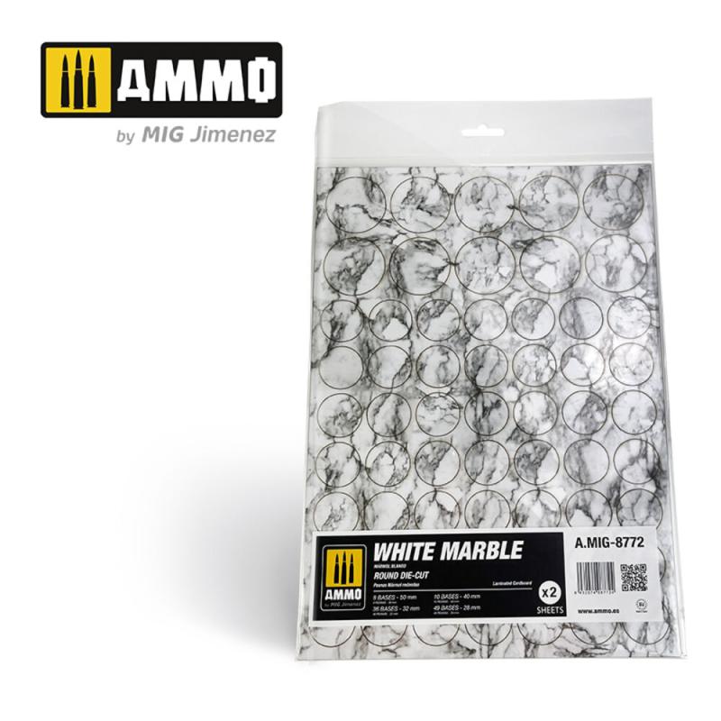 8432074087724 - White Marble Round Die-cut for Bases for Wargames - 2 pcs 8432074087724 - White Marble Round Die-cut for Bases for Wargames - 2 pcs
