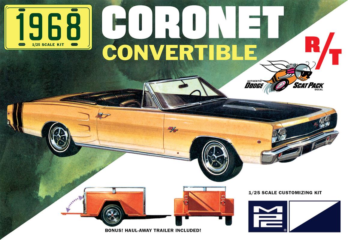 25 er günstig Kaufen-1968 Dodge Coronet Convertible w/Trailer. 1968 Dodge Coronet Convertible w/Trailer <![CDATA[AMT/MPC / 978/12 / 1:25]]>. 