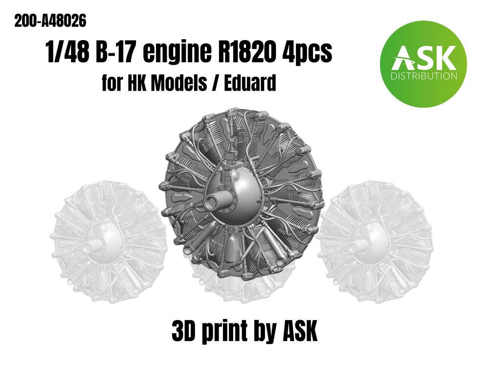 8599260022874 - Wright R-1820 engine set 4 pc for B-17 [HK Models]