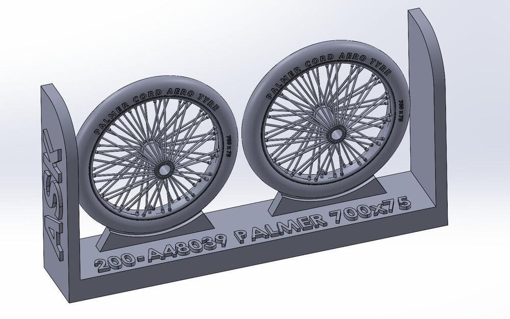 8599260023444 - Palmer 700 x 85 spoked wheels UK WWI for Sopwith Camel Sopwith Pup Sopwitch Snipe 8599260023444 - Palmer 700 x 85 spoked wheels UK WWI for Sopwith Camel Sopwith Pup Sopwitch Snipe