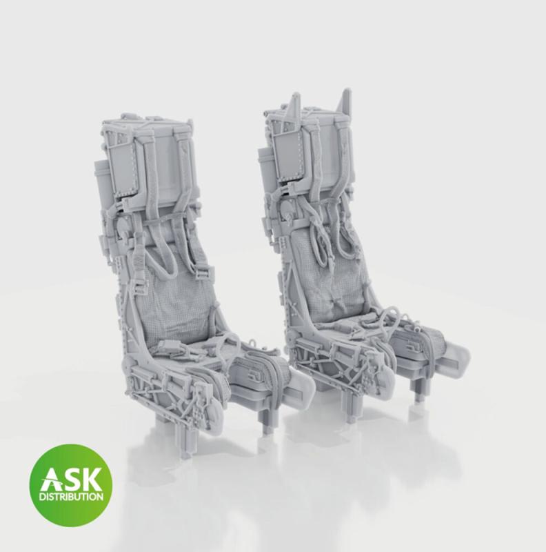SJU-17 - Ejection seats with seat belts - 2 Stück - F-14D - 3D print [Tamiya]