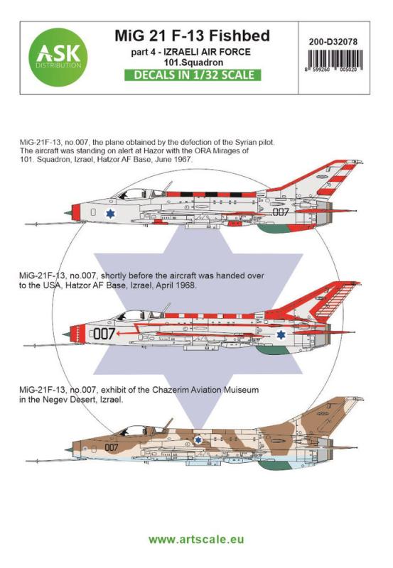 8599260005020 - MiG-21F-13 Fishbed part 4 - Izraeli Air Force 101 Squadron 8599260005020 - MiG-21F-13 Fishbed part 4 - Izraeli Air Force 101 Squadron