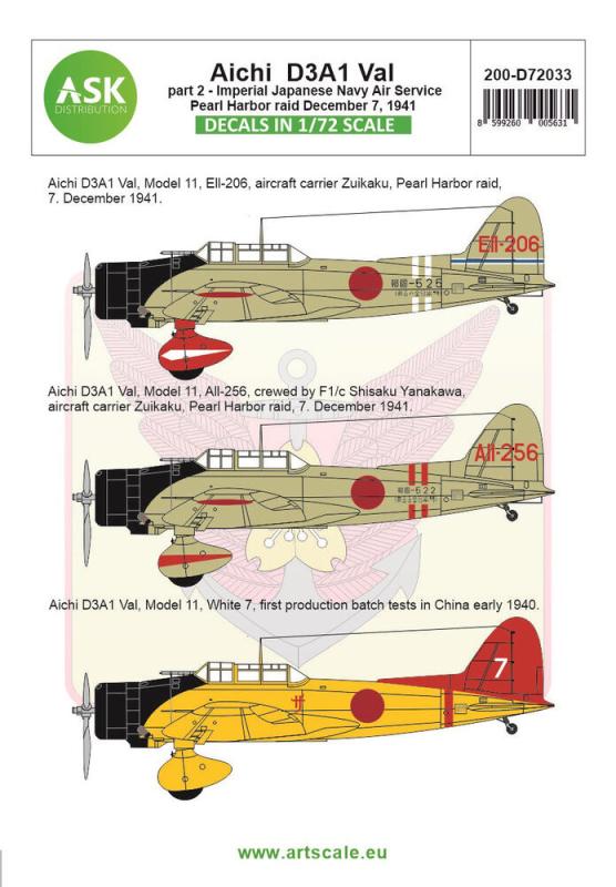 8599260005631 - Aichi D3A1 Val part 2 - Pearl harbor raid 7 December 1941 8599260005631 - Aichi D3A1 Val part 2 - Pearl harbor raid 7 December 1941