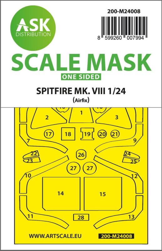 8599260007994 - Spitfire MkVIII - One-sided express fit masks [Airfix]