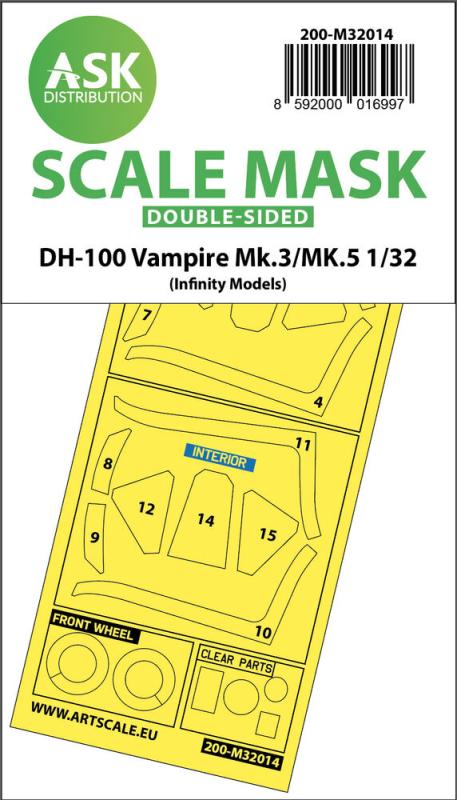 8592000016997 - DH-100 Vampire Mk3 Mk5 - Double-sided express masks for Infinity 8592000016997 - DH-100 Vampire Mk3 Mk5 - Double-sided express masks for Infinity