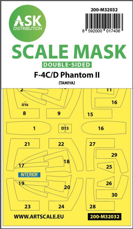 8592000017406 - F-4C D Phantom - Double-sided mask [Tamiya]