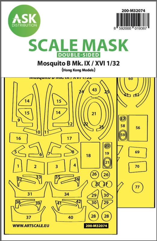 8592000019387 - Mosquito B MkIX XVI - Double-sided fit mask [HK Models]