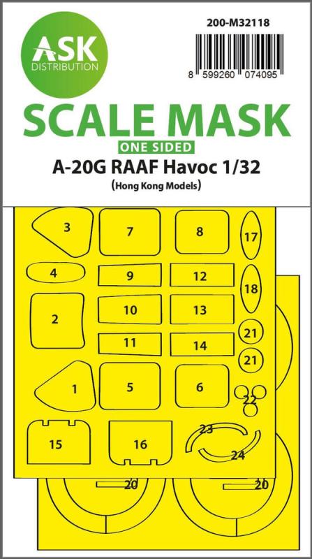 8599260074095 - A-20G RAAF Havoc - One-sided express fit mask [HK Models]