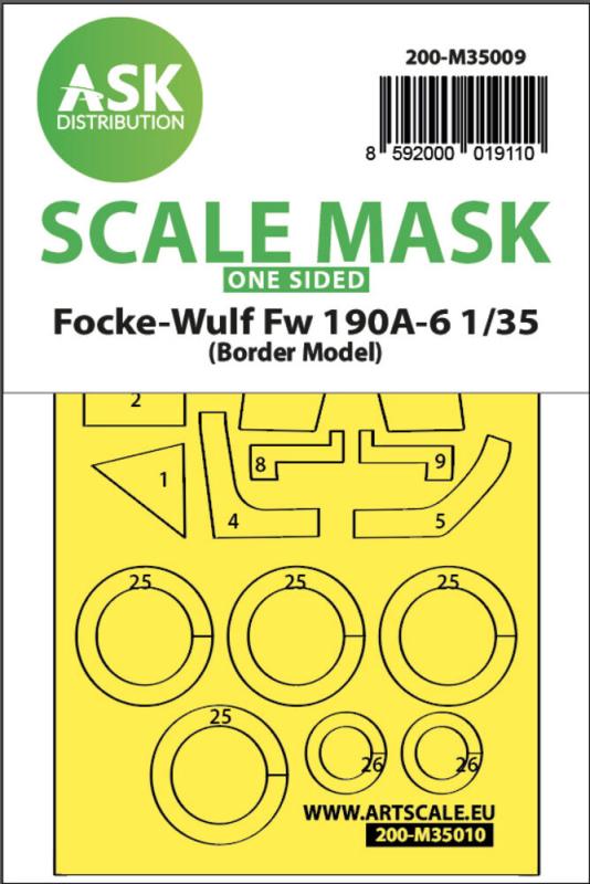 8592000019110 - Fw 190A-6 - One-sided painting mask [Border Model]