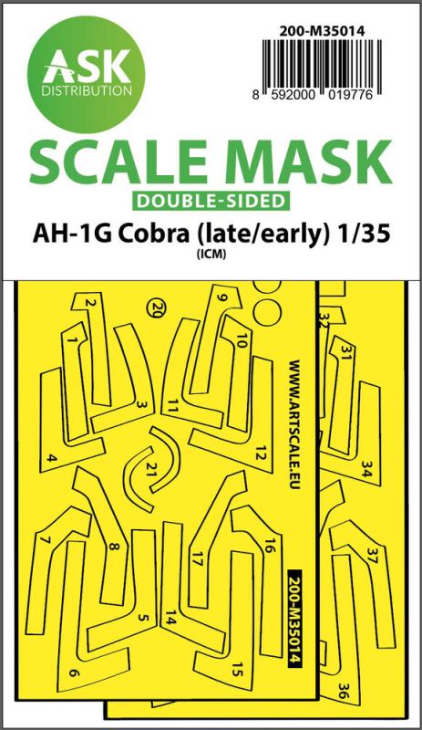 8592000019776 - AH-1G Cobra (early late) - Double-sided express fit painting mask [ICM]