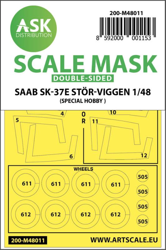 8592000001153 - SAAB SK-37E StÃ¶r-Viggen - Double-sided painting mask [Special Hobby]