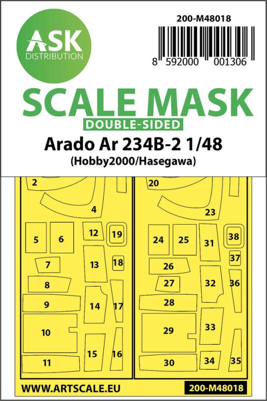 8592000001306 - Arado Ar 234B-2 - Double-sided painting mask [Hasegawa]