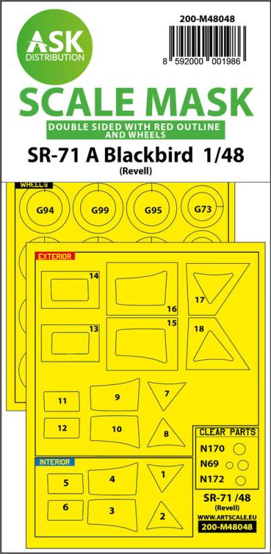 8592000001986 - SR-71 A Blackbird - Double-sided incl red lines mask [Revell]