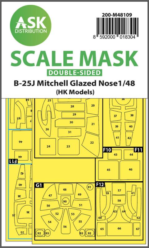 8592000018304 - B-25J Mitchell - Double-sided mask self-adhesive pre-cutted [HK Models]