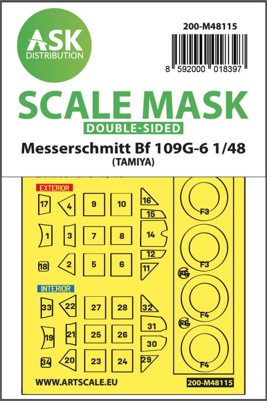 8592000018397 - Messerschmitt Bf 109G-6 - Double-sided express mask self-adhesive and pre-cutted [Tamiya]