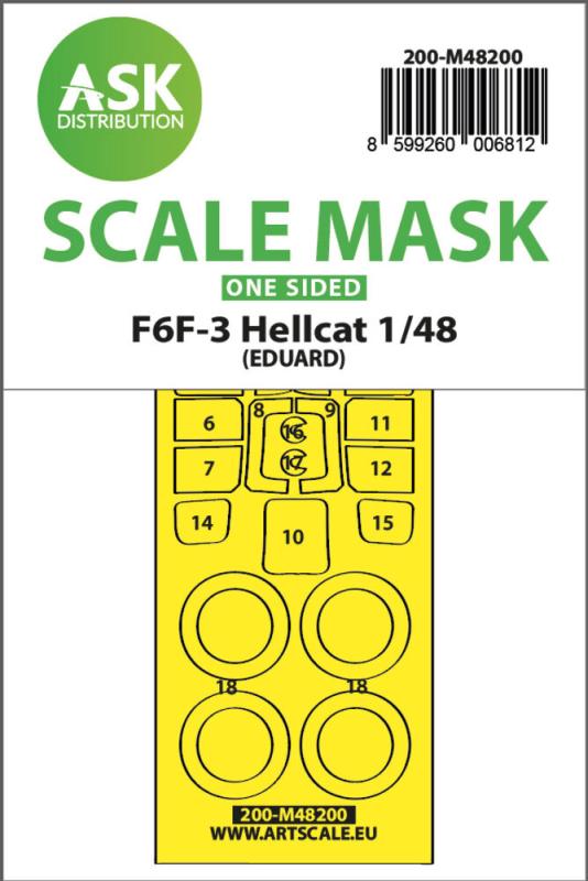 8599260006812 - F6F-3 Hellcat - One-sided express fit mask [Eduard]