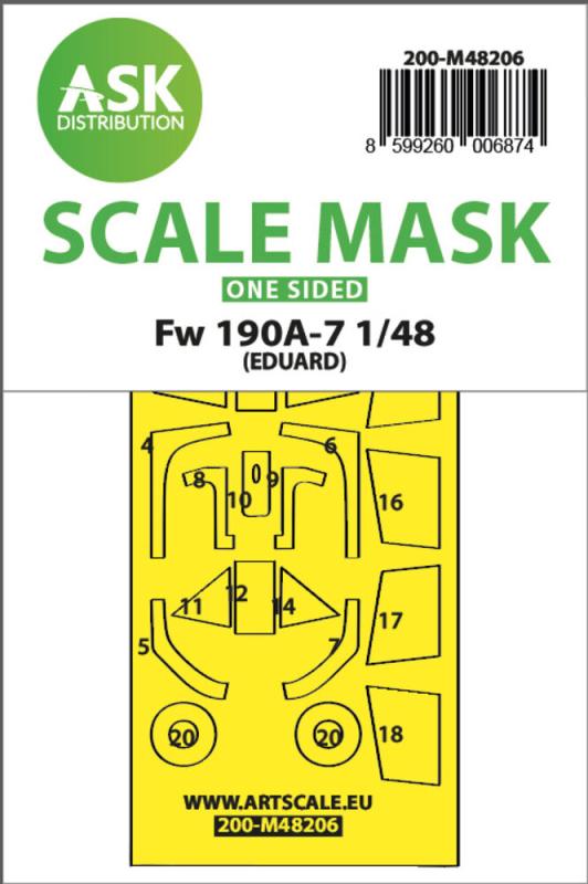 8599260006874 - Fw 190A-7 - One-sided express fit mask [Eduard]