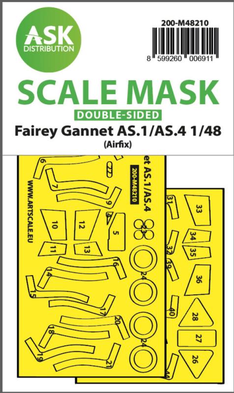 8599260006911 - Fairey Gannet AS1 AS4 - Double-sided fit and self adhesive express mask [Airfix]