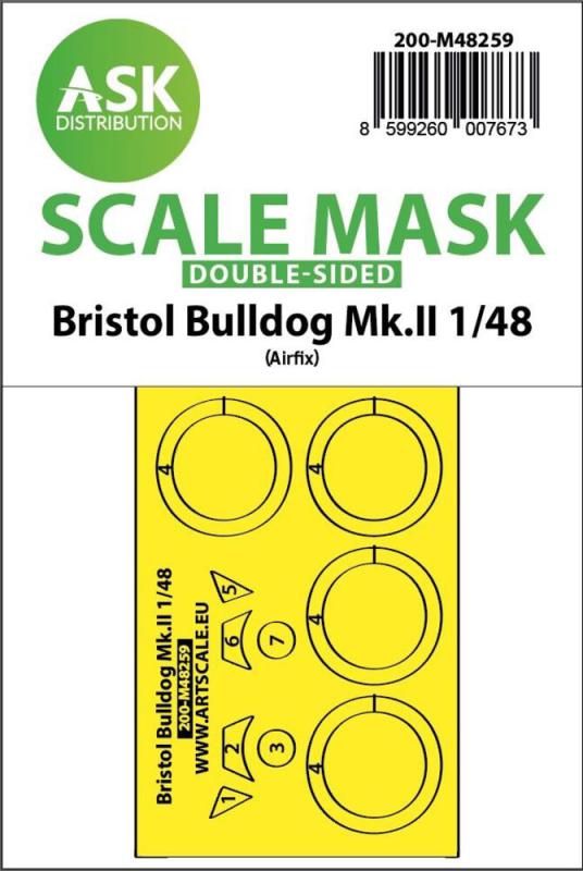 8599260007673 - Bristol Bulldog MkII - Double-sided express fit mask [Airfix]