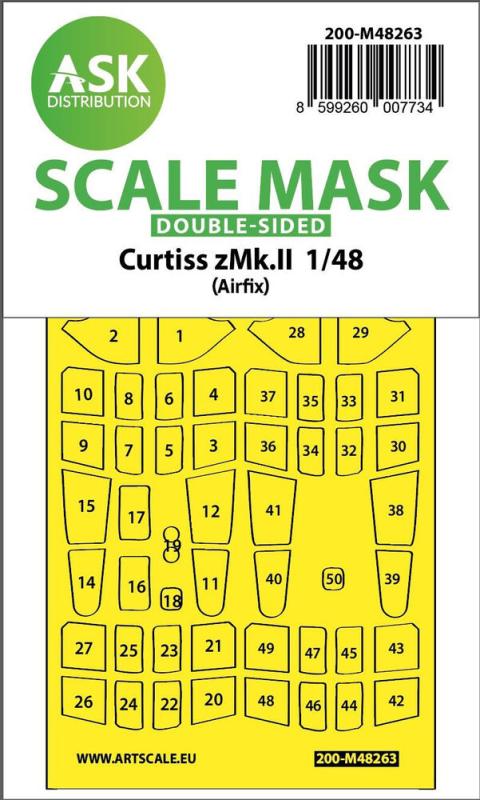 8599260007734 - Curtiss Tomahawk MkII  - Double-sided express fit mask [Airfix]