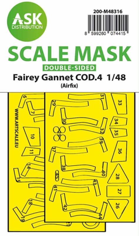 8599260074415 - Fairey Gannet COD4 - Double-sided fit and self adhesive express mask [Airfix]