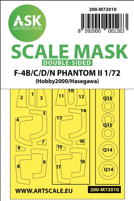 8592000001283 - F-4B C D N Phantom II - Double-sided painting mask [Hasegawa]