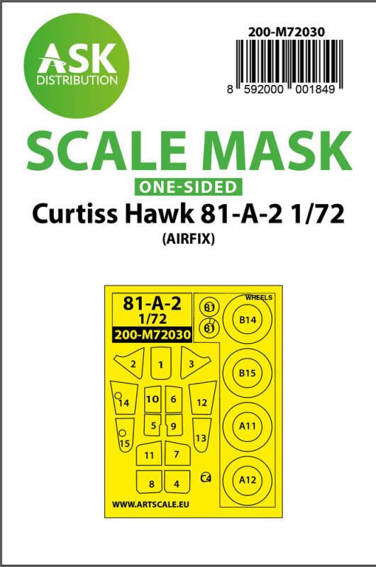 8592000001849 - Curtiss Hawk 81-A-2 - One-sided painting mask [Airfix]