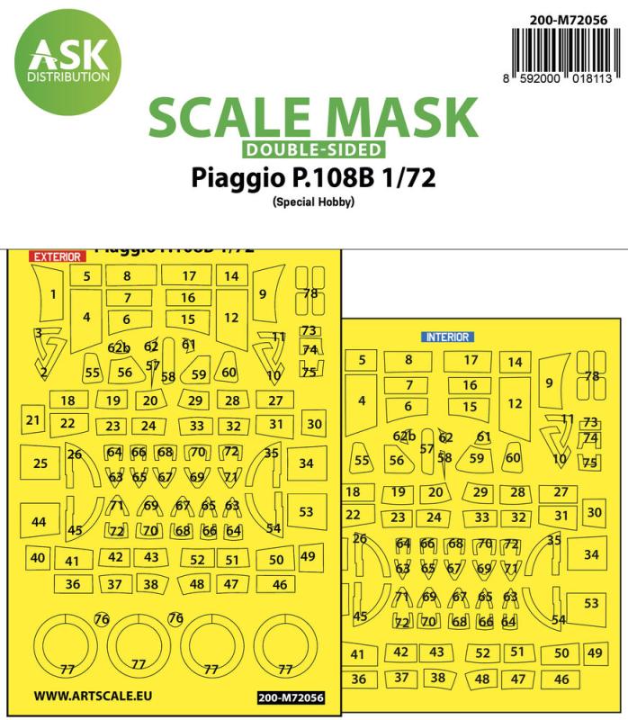 8592000018113 - Piaggio P108B - Double-sided painting express mask [Special Hobby]