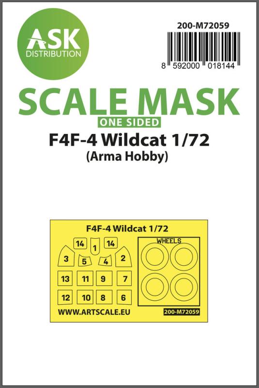 8592000018144 - F4F-4 Wildcat - One-sided painting express mask [Arma Hobby]